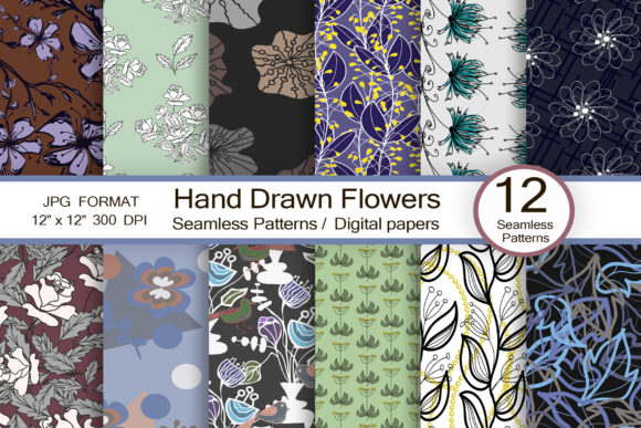 Download Hand Drawn Flowers Designs, Scrapbook - Hand Collection