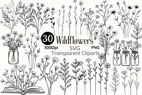 Download Minimal Wildflower Doodle SVG Hand-drawn - Hand Collection