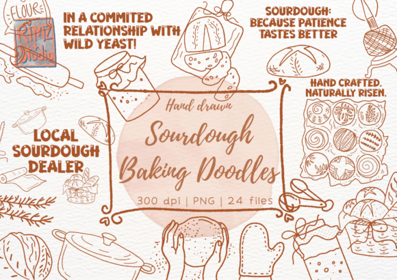 Download Sourdough Baking Doodle Hand Drawn Set - Hand Collection