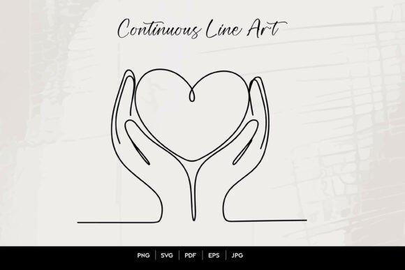 Download Hands Holding Heart Continuous Line Art - Hand Collection