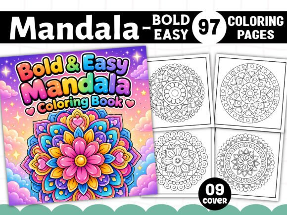 Download Bold and Easy Mandala Coloring Pages - Bold Collection