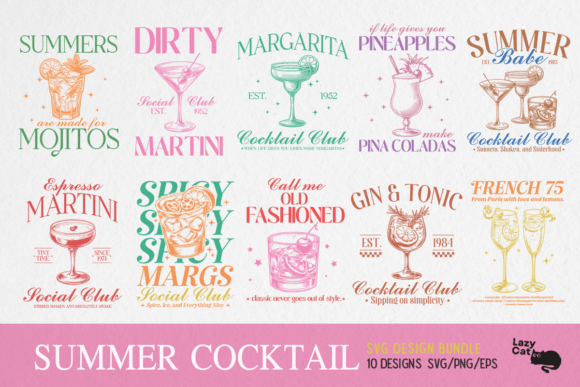 Download Vintage Summer Cocktail SVG Bundle - Cocktail svg Collection