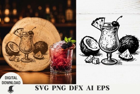 Download Cocktail Svg, Summer SVG, Laser Engraved - Cocktail svg Collection