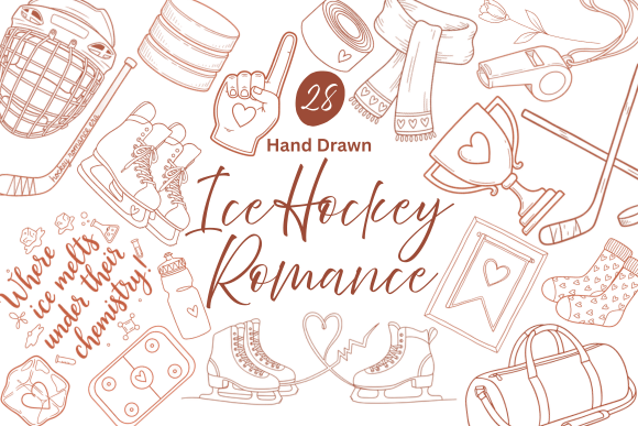 Download Hand Drawn Ice Hockey Romance Clipart - Hand Collection